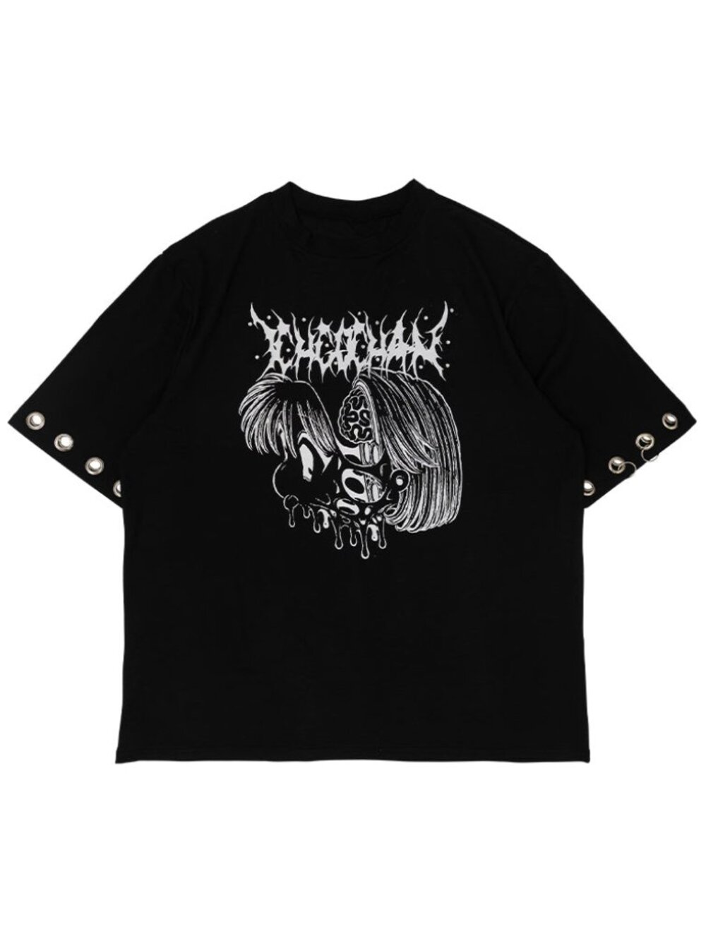 NEW ACDC RAG X Ichgo Cha~N Horror Gore Brain Drain Girl Oversized Tee